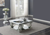 Orleans Furniture - Coaster - Amalia 2-piece Mirrored Coffee and End Table Set Silver - 722518-S2